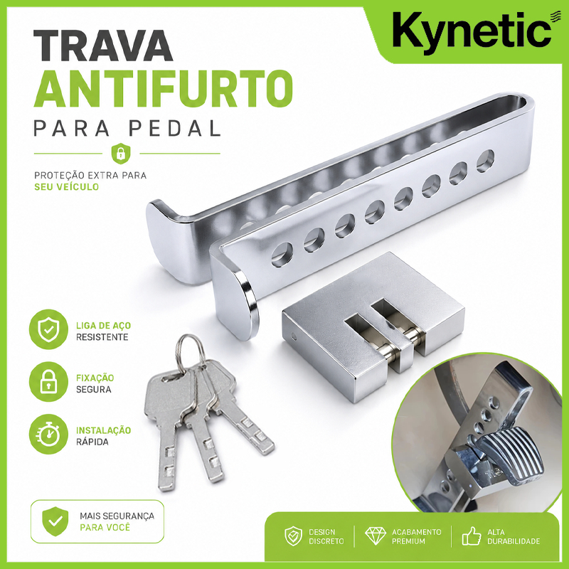 Acelerador Antirroubo – Trava Universal Antifurto para Pedais– Aço Inoxidável – Proteção Máxima para Seu Veículo