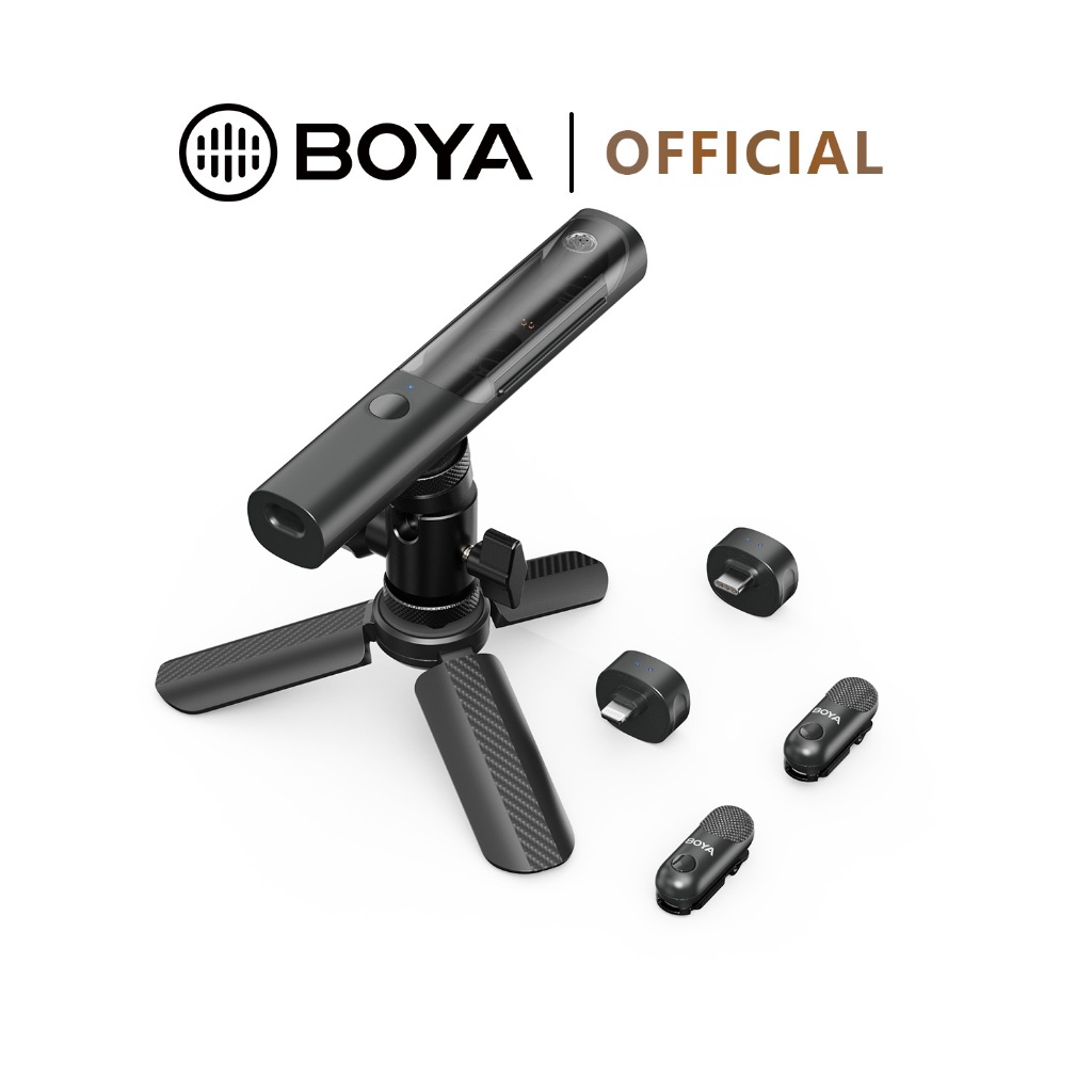 BOYA Magic microfone sem fio 4 Formas de Uso em 1 Cancelamento de Ruído por IA mini lapela
