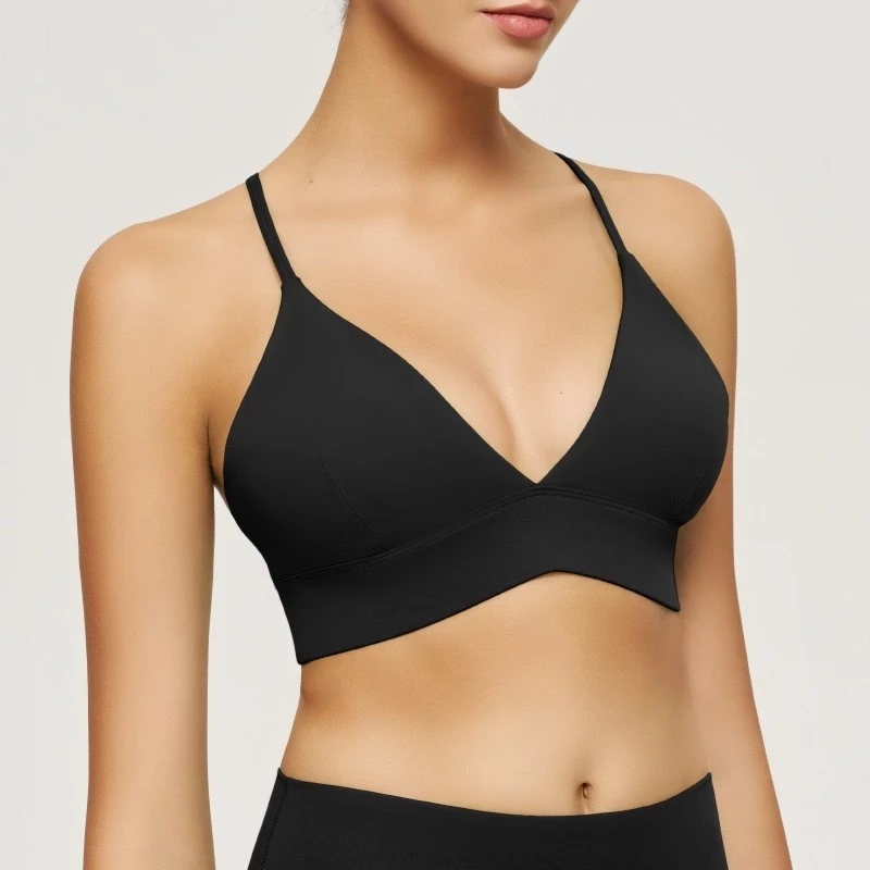 Mulheres High Stretch Nude Feel À Prova De Choque Sexy Back Yoga Cami Sports Top Para Corrida Academia — imagem 1