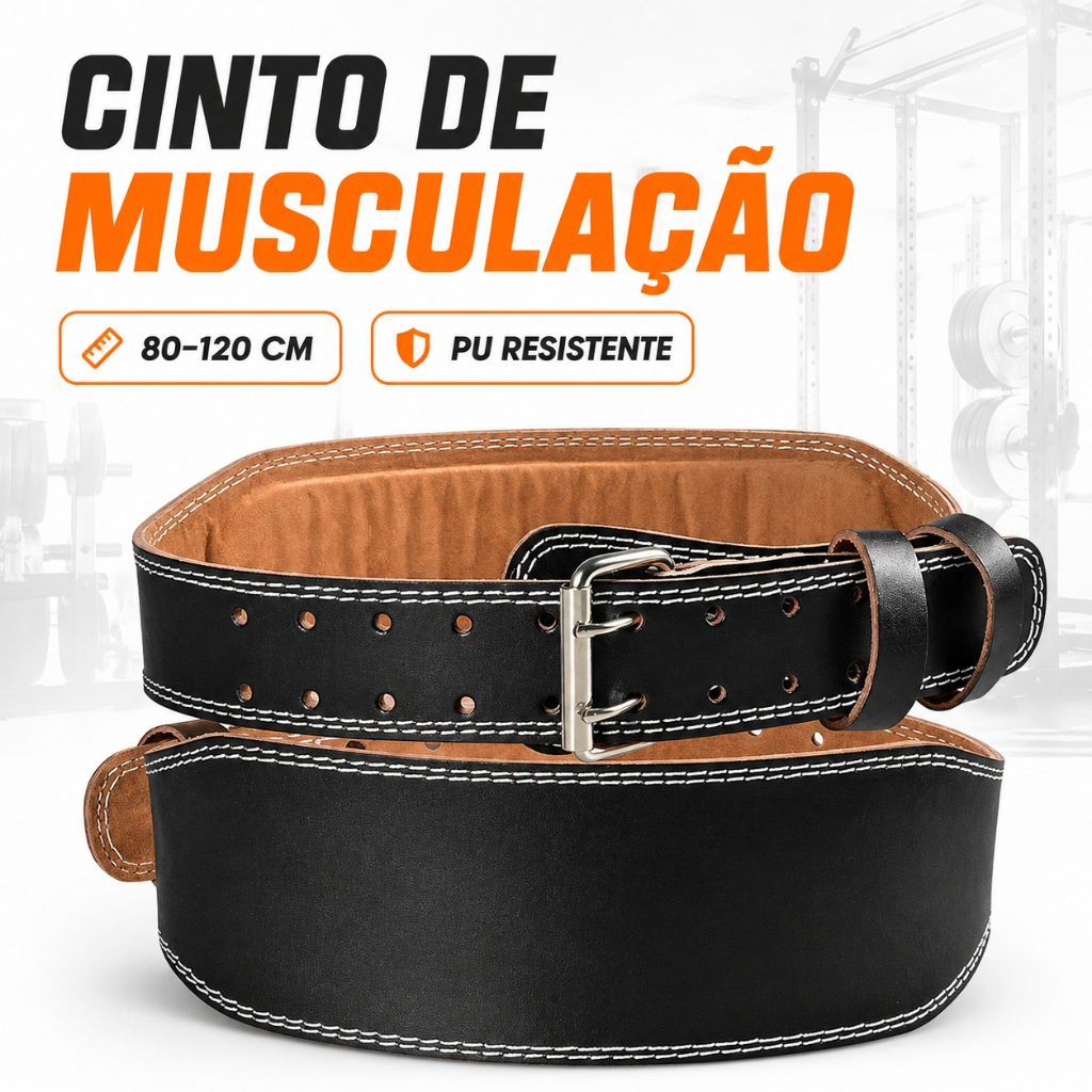 Cinto Musculação Para Agachamento Cinturão De Couro Academia