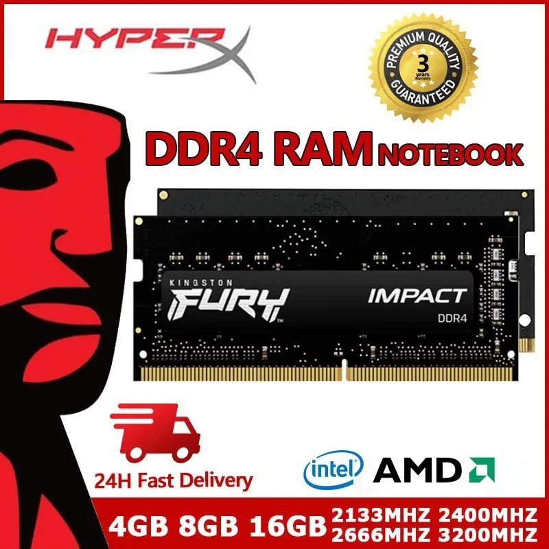 Memória DDR4 Kingston FURY Impacto Portátil RAM 16GB 4GB 8GB 1.2V 260pin 3200MHz 2666MHz 2400MHz PC4 Para Notebook Sodim