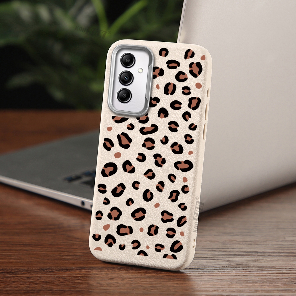 Capa Para Samsung Galaxy A14 A24 A34 A54 A32 A52 A52S A72 A03 A13 A23 A33 A53 A73 Couro Leopardo Impressão À Prova De Ch