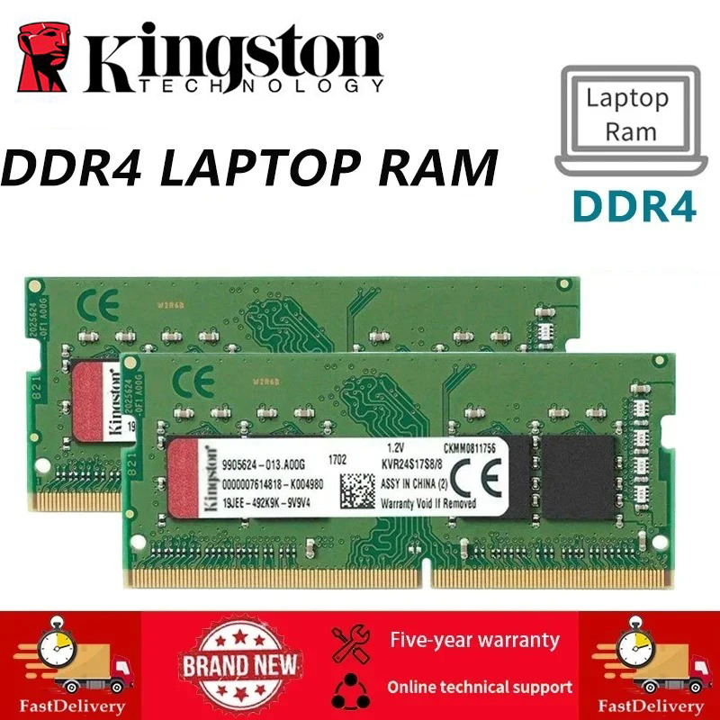 Memória Kingston DDR4 4GB 8GB 16GB Laptop RAM DDR4 DIMM 2133/2400/2666/3200MHz 2
