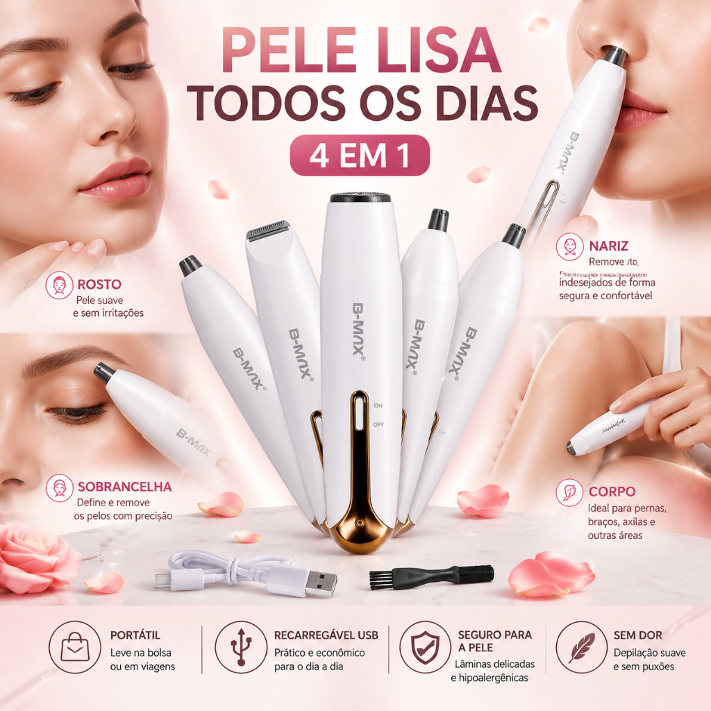 Depilador Elétrico Feminino 4 em 1