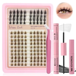 SHETZU Wispy Manga Lash Clusters 120 Pcs C Curl Comprimentos Mistos Preto Marrom Spiky Doll Kit De Extensões De Cílios P