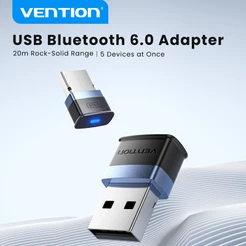 Vention Bluetooth 6.0 USB Adaptador De 5 Dispositivos 20m Para Notebook De Jogos De PC