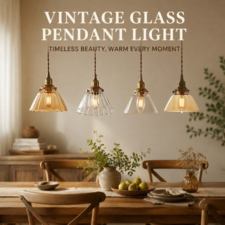 Lustres De Vidro Retrô , Luminária De Teto Pendente Minimalista Nórdica Para Sala De Jantar , Estar , Quarto E Lâmpada D