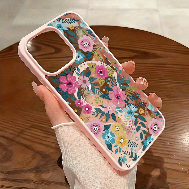 Capa De Telefone Para Samsung Galaxy S26 S25 Ultra Plus S24 S23 FE A37 A57 A56 A36 A26 A16 Retro Flores Magnética