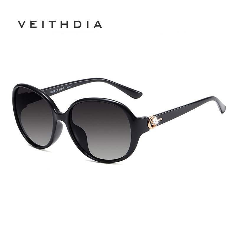 Óculos De Sol Polarizados Femininos Da Moda VEITHDIA Tendência Elegante Anti-UV400 Ovais WK6004