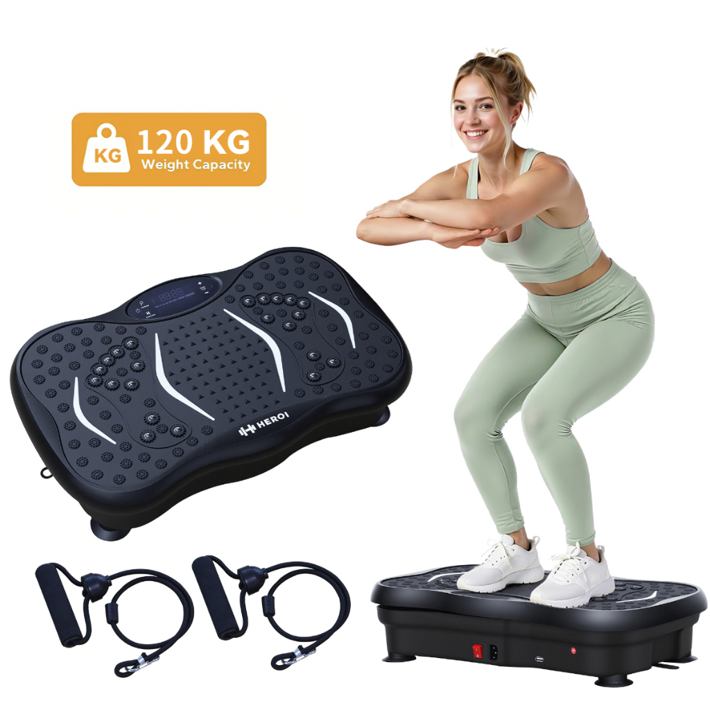 HEROI Plataforma Vibratória, Aparelho de Vibração Caseiro, Alivia Dores, Tonifica+Até 120kg