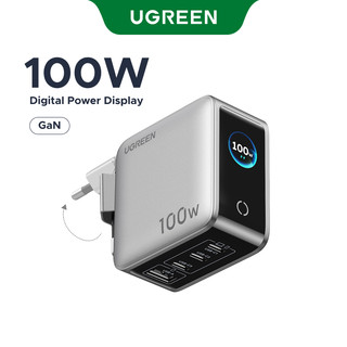 Carregador UGREEN 100W 4 Portas Ue GaN (USB-C * 3/A1) , Rápido Para Iphone/Samsung/Computador/Ipad