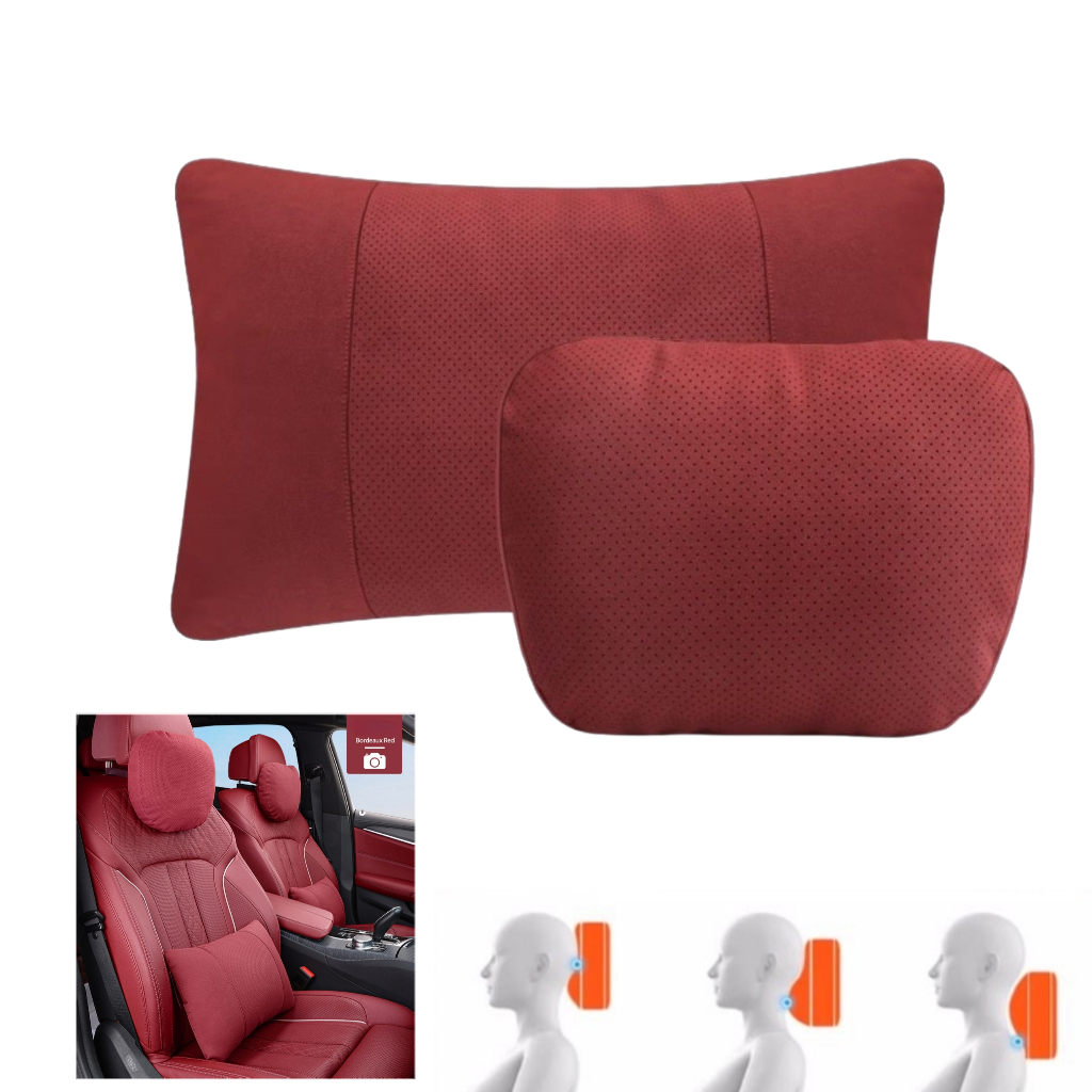 Encosto de cabeça do carro S-Class assento modificado almofada lombar confortável respirável couro perfurado pescoço tra