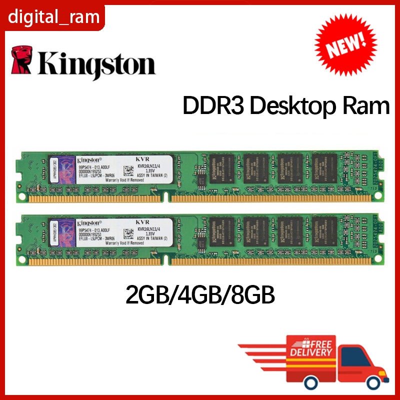 Kingston DDR3 DDR3L RAM 4g 8g 1333mhz 1066Mhz 1600mhz DDR3L 1.35v Desktop PC3 1.5v Para Memória PC3-12800U U-DIMM
