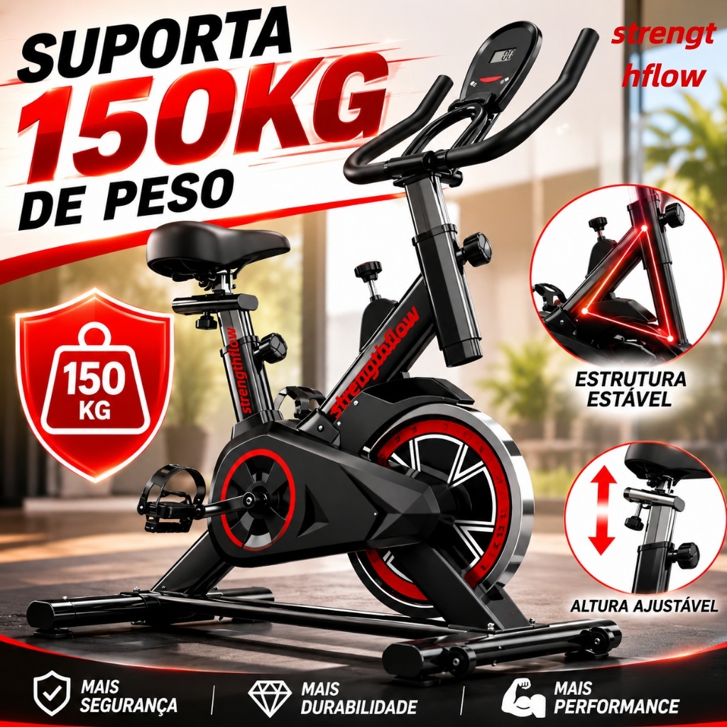 Bicicleta Bike Ergometrica Spinning Academia Fitness Profissional 150kg