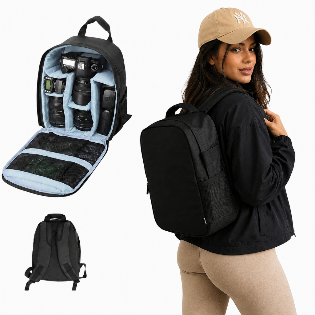 Mochila de Câmera Digital Profissional DSLR/Mirrorless Compartimentos Impermeavel Grande
