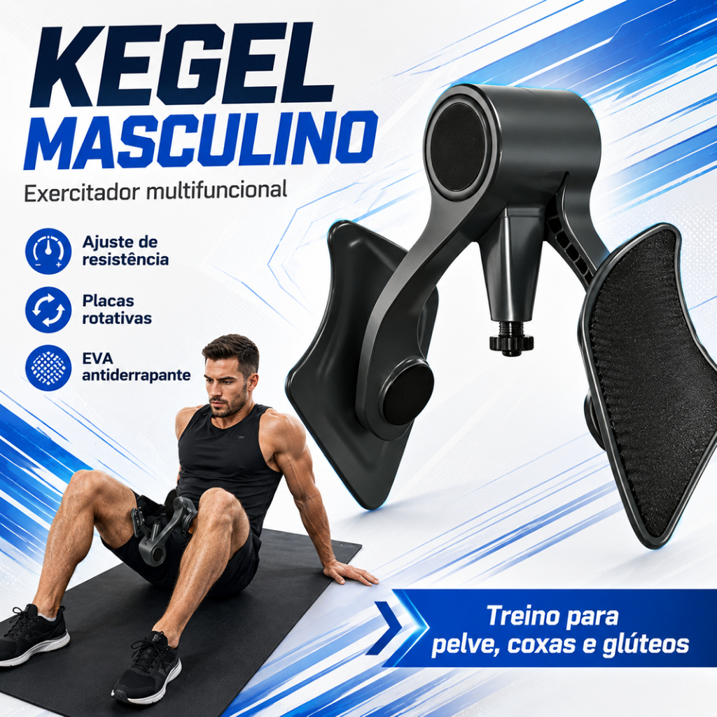 Exercitador de Kegel masculino Pelvis Coxa Perna Quadril Adutora Treino Fisioterapia Exercicio Academia Mov
