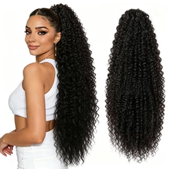 Aplique Cabo De Cavalo Cacheado Cabelo Encaracolado Longo Da Fibra Orgânica