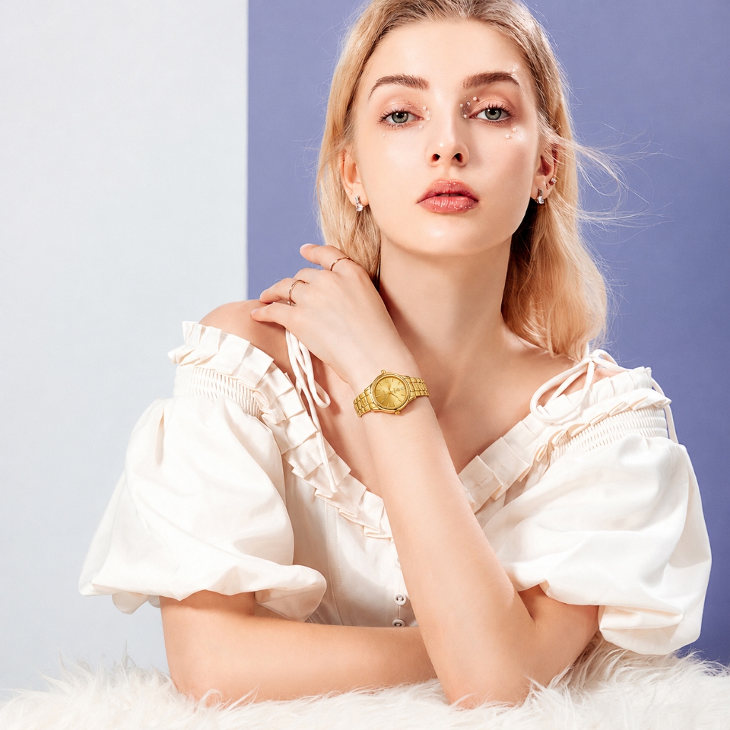 ✨✨✨SKMEI X LIEBIG L1023 Relógio Feminino Analógico de Quartzo Elegante com Pulseira de Aço Inoxidável para Uso Diário · foto 2
