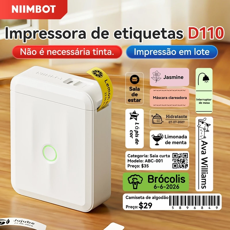 Impressora de Etiquetas Niimbot D110 Térmica Bluetooth sem Tinta