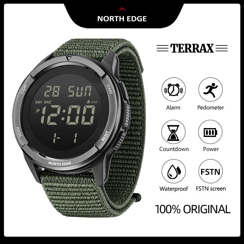Relógio Masculino TERRAX Outdoor Resistente à Água 50M Cronômetro Alarme e Segun