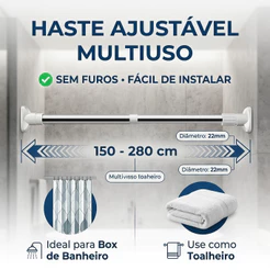 varão de cortina cortina de banheiro E Quarto Sem Furo Ajustável Pressão 70-120 90-160 110-200 150-280cm