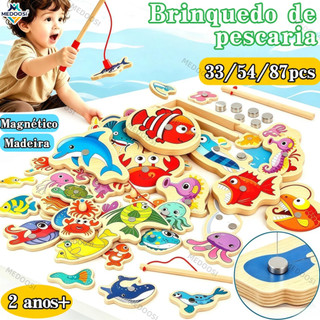 MEDOOSI 54/87/33 Peças Brinquedos Pescaria Magnéticos infantil De Madeira/Jogos Educacionais Para Crianças Montessori