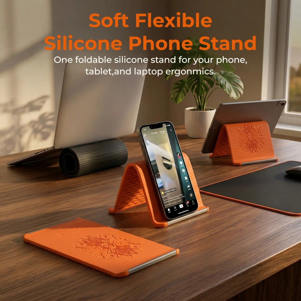 Suporte De Mesa Ajustável Para Telefones Celulares E Tablets , Braço De Alumínio Flexível Com Revestimento De Silicone ,