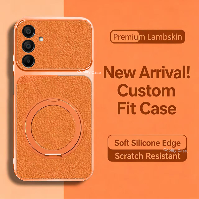 Capinha é pra Samsung A15 A55 A35 A05s A25 A56 A16 A36 A06 A26 Magnética Caixa Suporte 360°Rotação De Couro De Luxo