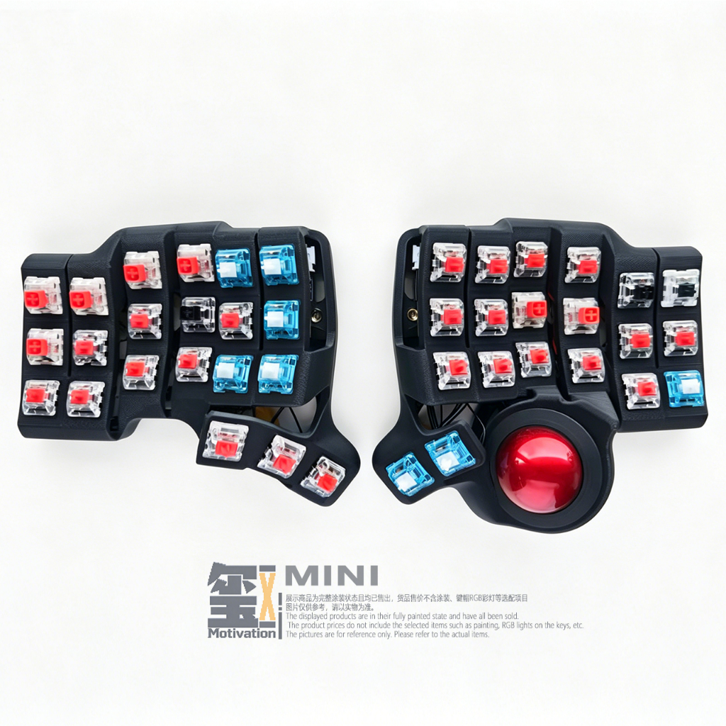 Teclado dividido RGB personalizado feito à mão Mufanxi MINI, Layout 3 * 5 + 6, t