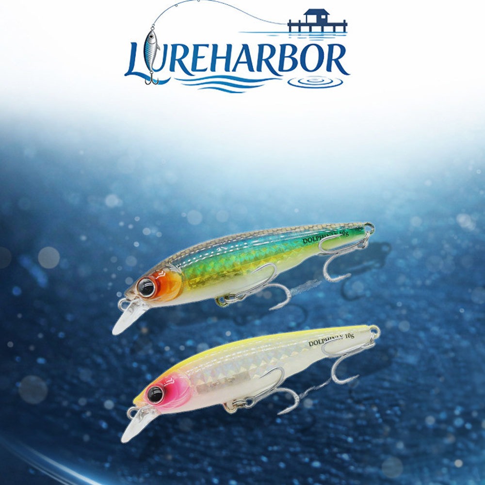 LUREHARBOR Isca Artificial Minnow Flutuante para Pesca Robalo Traíra Tucunaré com Som Interno