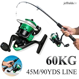 Molinete Ultra Light Micro 60KG – Levíssimo com Linha Colorida e 03 Rolamentos, Direito/Esquerdo Intercambiável