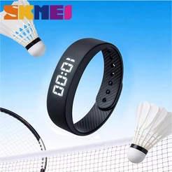 SKMEI T5C Pulseira Esportiva Digital com Pedômetro, Contador de Passos e Calorias, Alarme Vibratório e USB