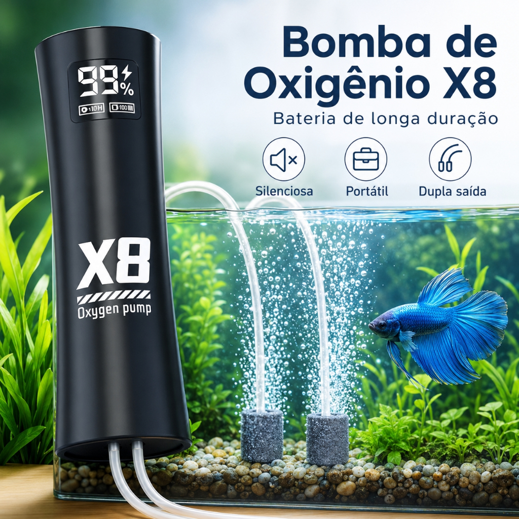 Bomba de oxigênio recarregável USB 5W adequada para pesca/aquário ao ar livre