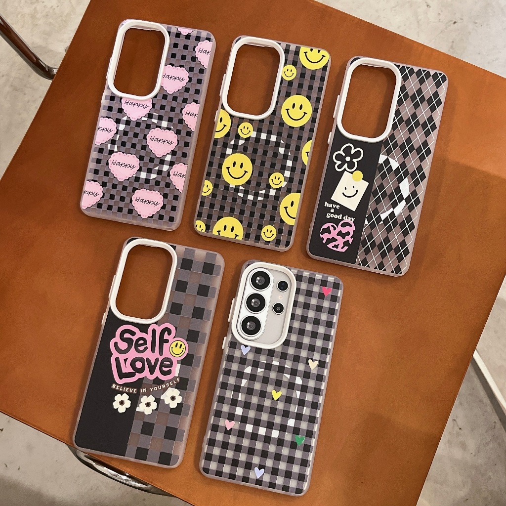 Magnético Sem Fio Para Samsung S26 S25 S24 S23 Ultra Plus Sorriso Flor Adesivo A57 A37 A17 A07 A56 A55 Caso À Prova De C
