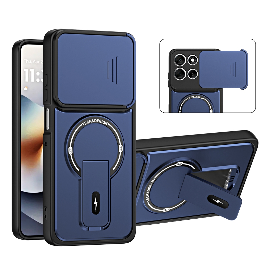 Sunyi Capa Protetora Para Telefone Motorola G86 G56 G47 G37 G67 Power G57 G86 Suporte Magnético Oculto Proteção Total Da