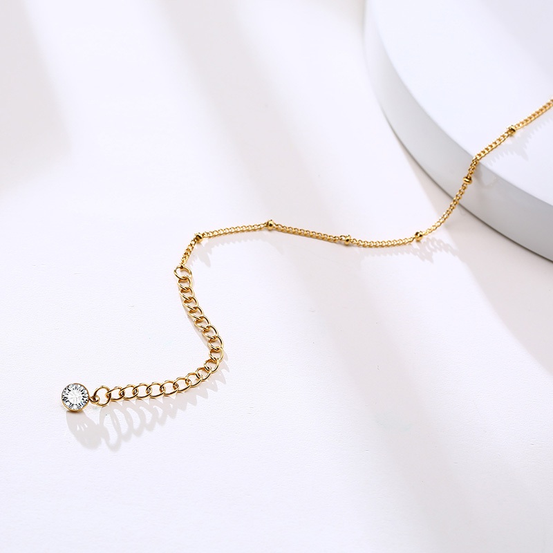Pulseira Delicada De Contas De Aço Inoxidável Vnox Para Mulheres Zircon drop charme cadeia presente para mãe · foto 2