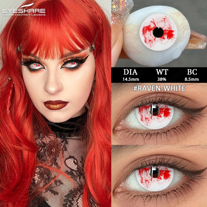 Lente Macia Colorida Com Estojo , Lentes De Contato Coloridas cosplay crazy Halloween Vermelho/Rosa/Verde/Azul Envio Ráp — imagem 2 de 2