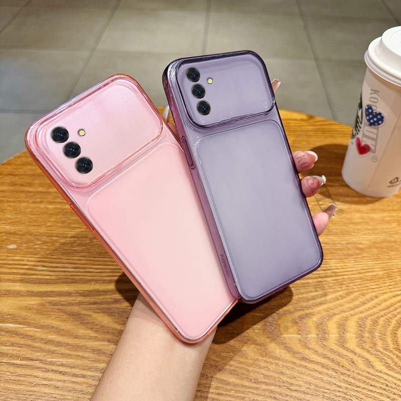 Capa Macia Para Samsung Galaxy A07 A17 A27 A37 A57 A08 A18 M47 M17 M17E Caixa De Telefone Cor Translúcida Grande Janela 