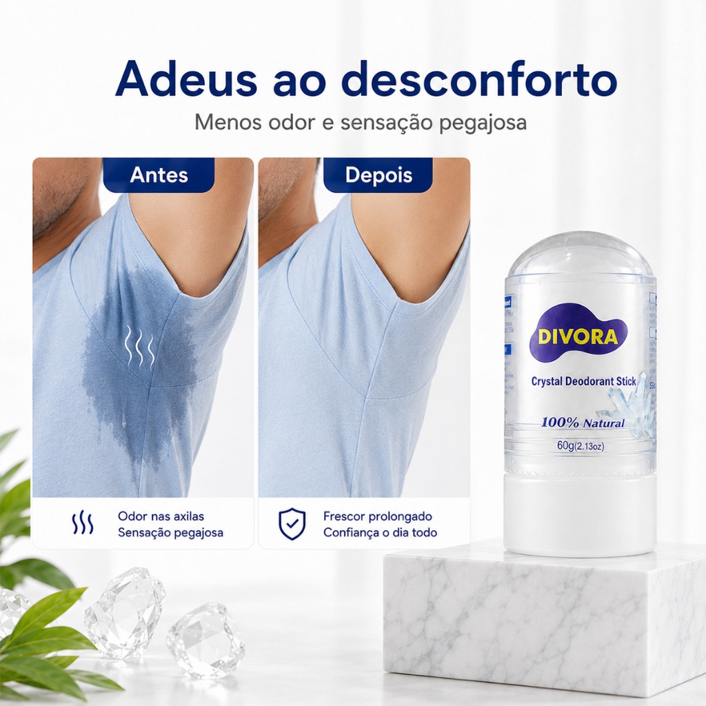 Desodorante Cristal Stick Natural Sem Alumínio