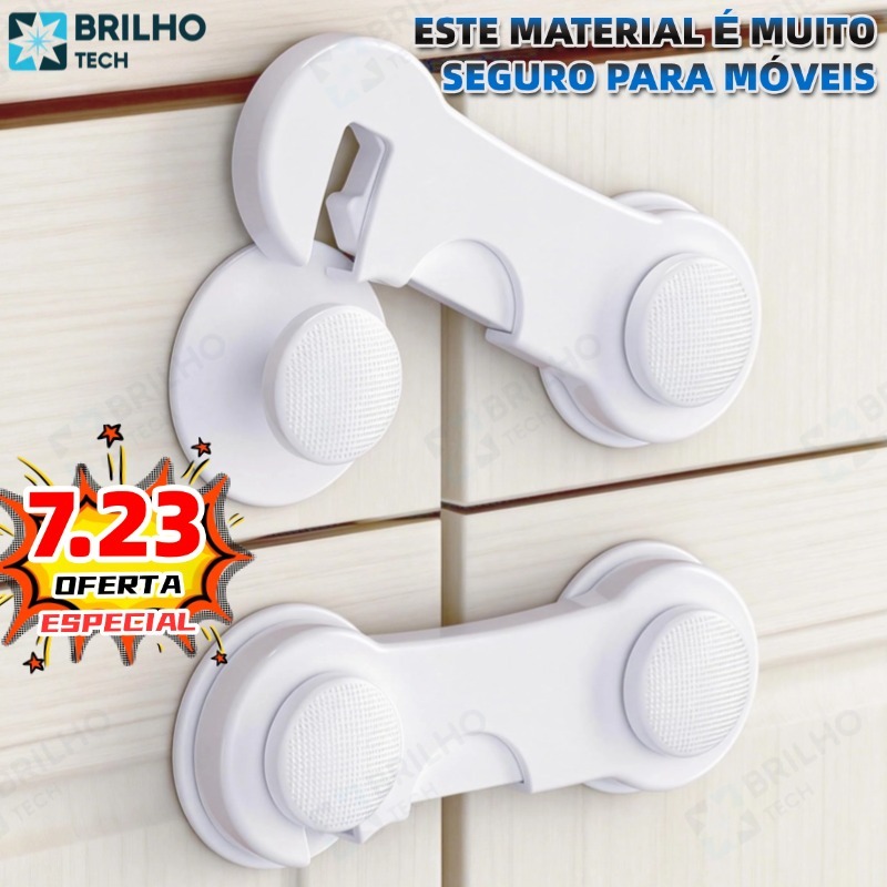 Kit 10 Travas Para Gaveta Porta Armário Segurança Bebê - Opção de cores