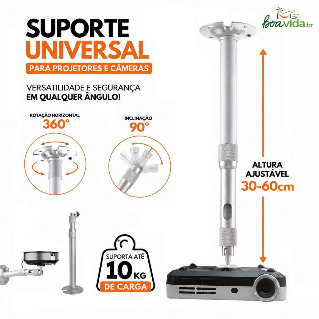 Suporte para Projetor De Teto E Parede De Montagem Extensível de 30cm ou 60cm