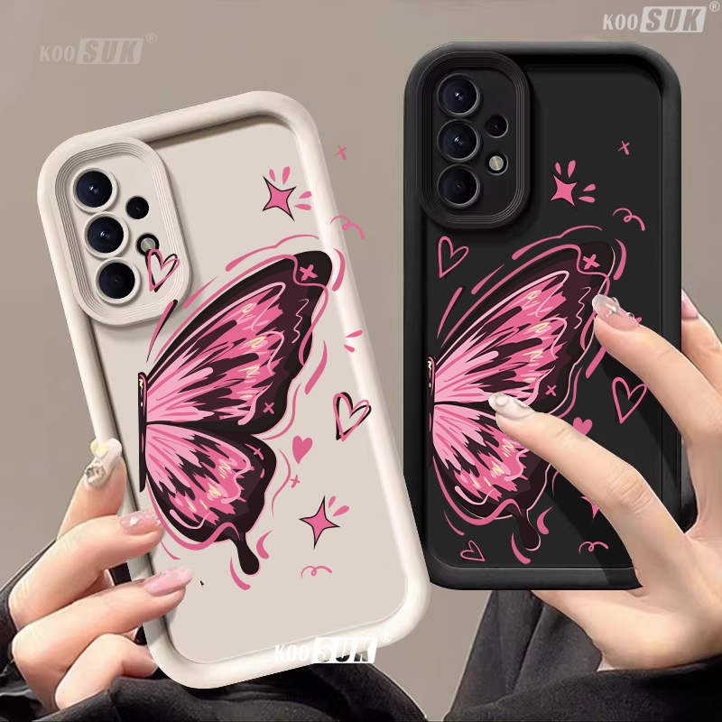 Capa Macia Para Samsung Galaxy A07 A17 A27 A37 A57 A08 A18 M07 F07 F70E M17E F17 M17 M47 4G 5G Padrão De Borboleta À Pro