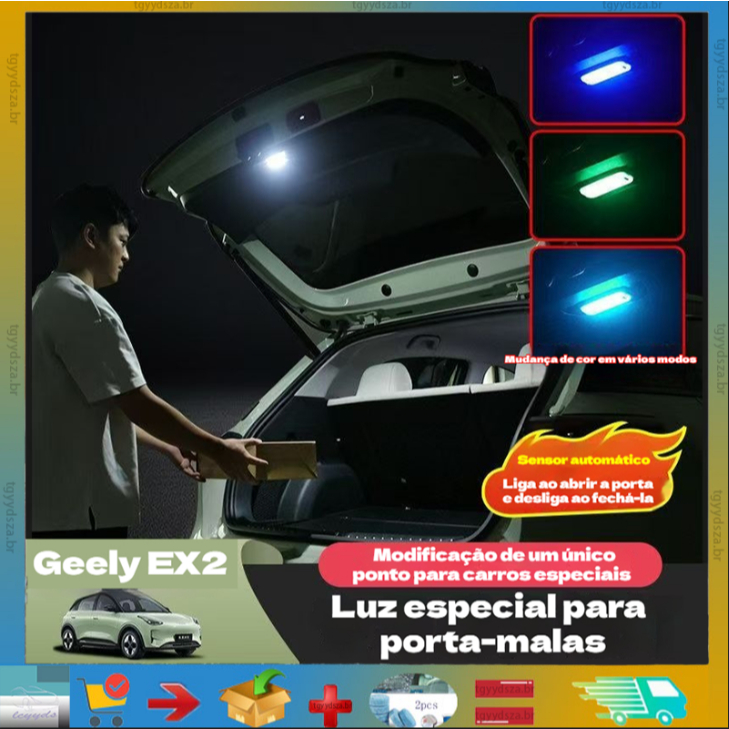 Adequado Para Luz De Porta-Malas De Carro Proton Emas 5/Geely EX2 , Iluminação Ambiente Do Traseiro , Tiras De Interna ,