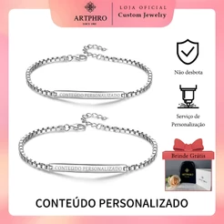 Pulseiras ARTPHRO unissex em aço inoxidável, personalizáveis ​​com gravações e desenhos, hipoalergênicas e duráveis