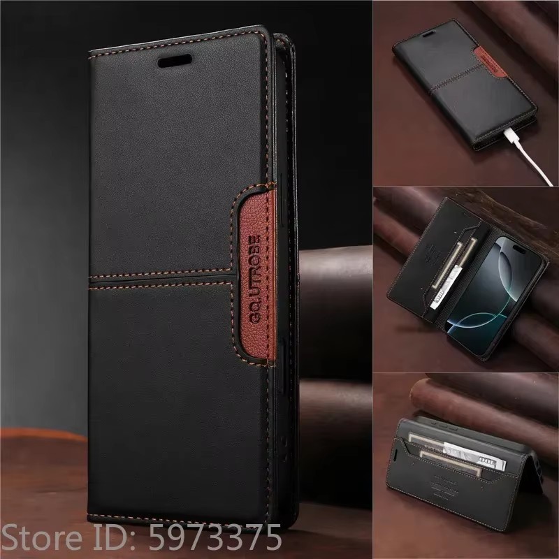 Samsung Galaxy S26 S25 Edge S24 S23 FE S22 S21 Ultra Plus Flip Leather Wallet Card Phone Magnetic Cover