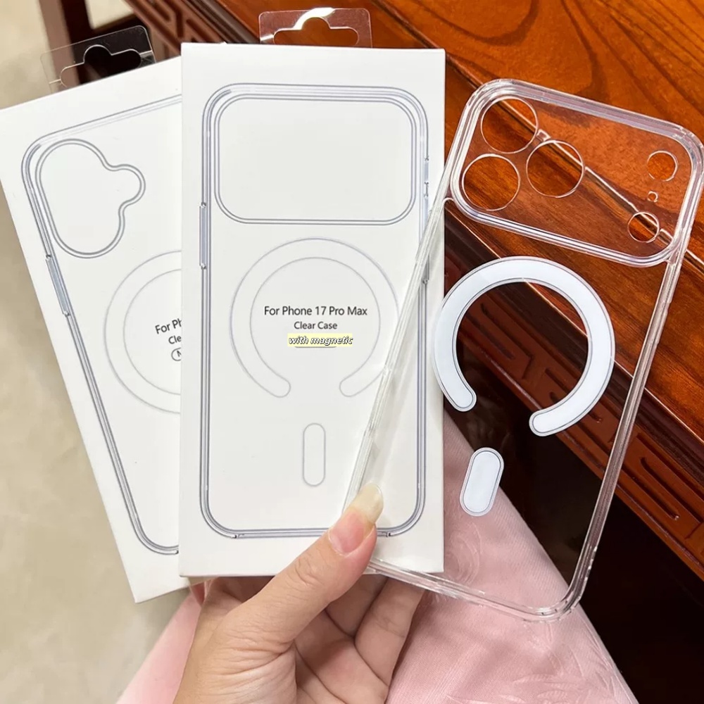 Capa Magnética Transparente Para Telefone , Anti-Amarelo , À Prova De Choque , Suporte Carregamento Sem Fio , Compatível