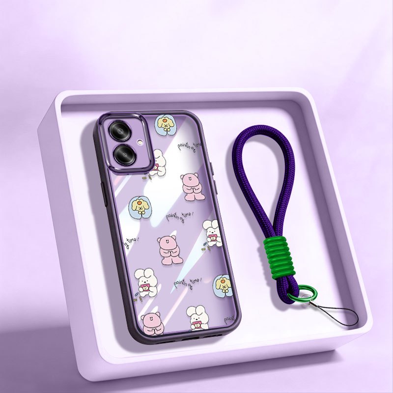 YBD Capa De Telefone Para Samsung Galaxy A07 A06 A05 A03 Core A04 A04E M04 F04 M13 M05 F05 M07 F07 A032F Coelho Urso Fil