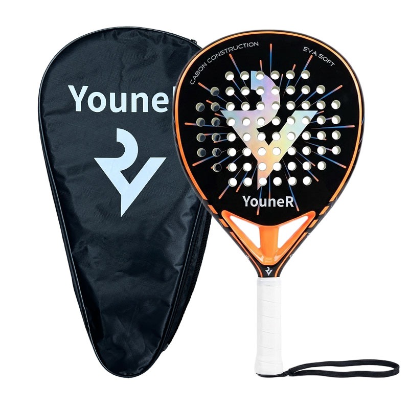 Raquete De Padel Profissional Youner Superfície De Batida De Fibra De Vidro EVA Núcleo De Absorção De Choque Macio Estru