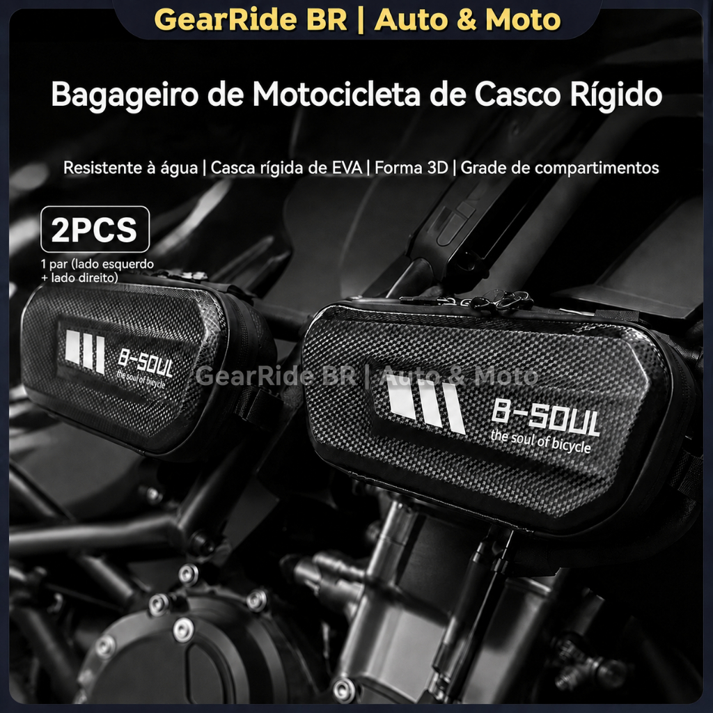 2 PCS 1.5L Alforje Lateral Moto Impermeável Bolsa Lateral Motocicleta Universal em EVA e Fibra de Carbono