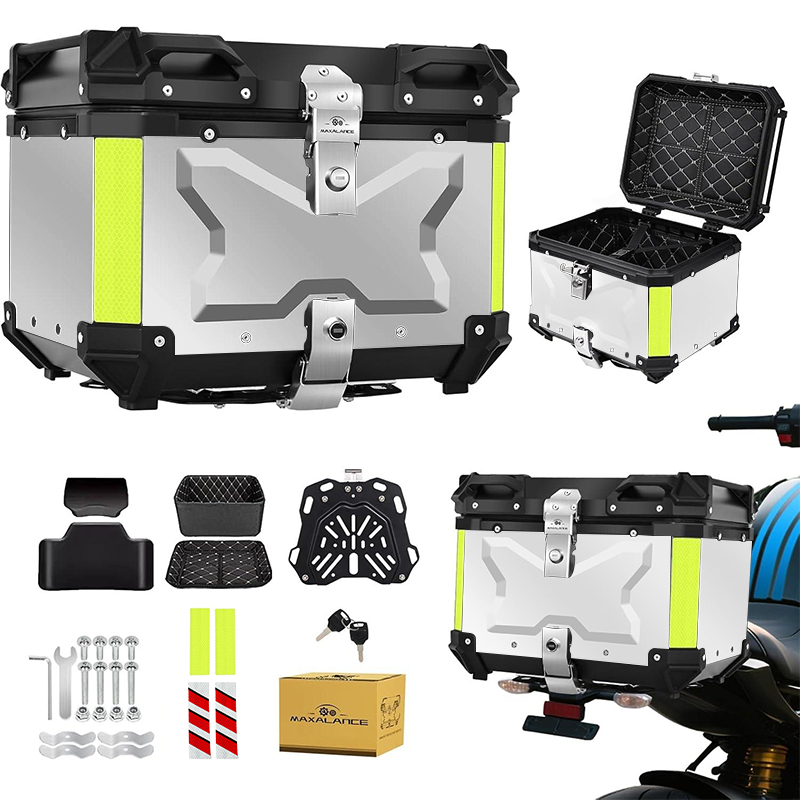 SOARFLY Porta-Malas De Alumínio Para Motocicleta 55 L + Suporte + Encosto